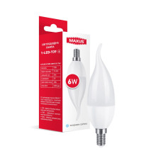 Лампа світлодіодна MAXUS 1-LED-739 C37 6W 4100K 220V E14 Tail