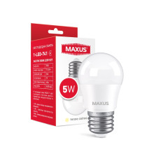 Лампа світлодіодна MAXUS 1-LED-741 G45 5W 3000K 220V E27
