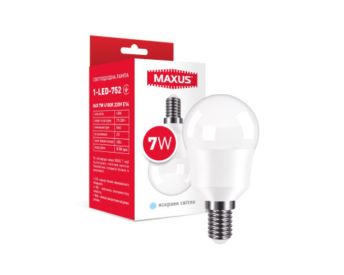 Лампа світлодіодна G45 7W 4100K 220V E14