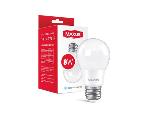 Світлодіодна лампа MAXUS 1-LED-774 A55 8W 4100K 220V E27