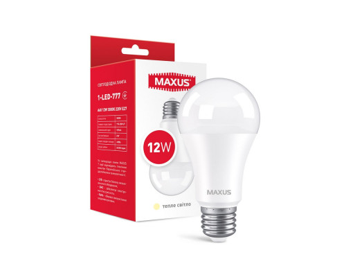 Світлодіодна лампа MAXUS 1-LED-777 12W E27 3000K