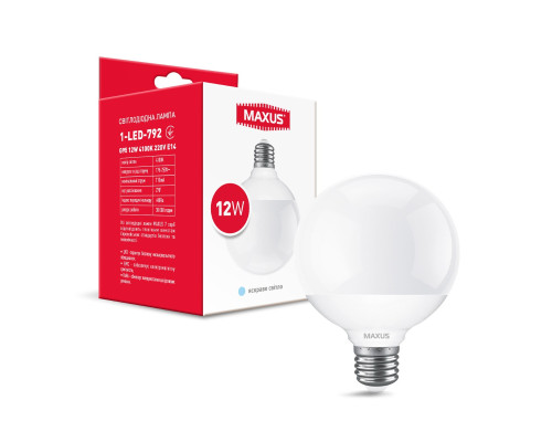 Лампа світлодіодна G95 12W 4100K 220V E27