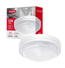 Накладний настінно-стельовий світлодіодний світильник MAXUS MBH 15W 3CCT IP65 WH Circle