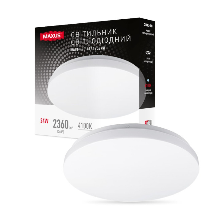 Світильник світлодіодний настінно-стельовий Maxus Ceiling light 24W 4100K C (коло) · MAXUS · 1-MCL-2441-01-C