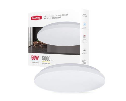 Світильник світлодіодний настінно-стельовий Maxus Ceiling light 50W 4100K C (коло)