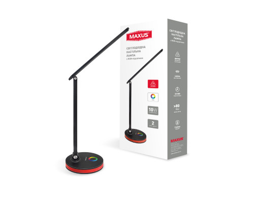 Лампа настільна MAXUS DL 10W 3CCT BL RGB