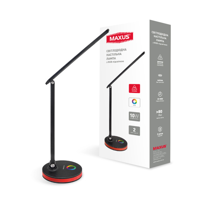Лампа настільна MAXUS DL 10W 3CCT BL RGB · MAXUS · 1-MDL-10W-BLRGB