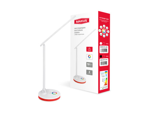 Лампа настільна MAXUS DL 10W 3CCT WH RGB