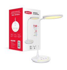 Настільна світлодіодна лампа MAXUS Desk Lamp 12W 3CCT WH Smile Nightlight