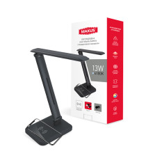 Лампа настільна MAXUS DL 13W 4100K BL Wireless charger --23676