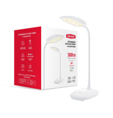 Настільна світлодіодна лампа з вбудованим акумулятором MAXUS Desk Lamp 5W 3CCT WH Battery