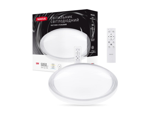 Світильник світлодіодний настінно-стельовий Maxus Functional Ceiling light 50W 3CCT Remote Aura (з пультом дистанційного керування)