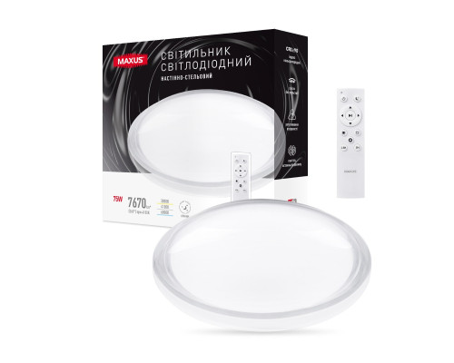 Світильник світлодіодний настінно-стельовий Maxus Functional Ceiling light 75W 3CCT Remote Aura (з пультом дистанційного керування)