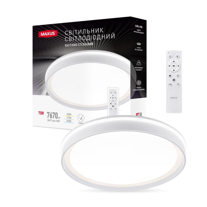 Світильник світлодіодний настінно-стельовий Maxus Functional Ceiling light 75W 3CCT Remote Line (з пультом дистанційного керування) · MAXUS · 1-MFCL-75R-Line