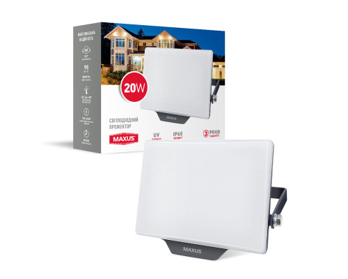Прожектор світлодіодний MAXUS 20W 5000K IP65 PL
