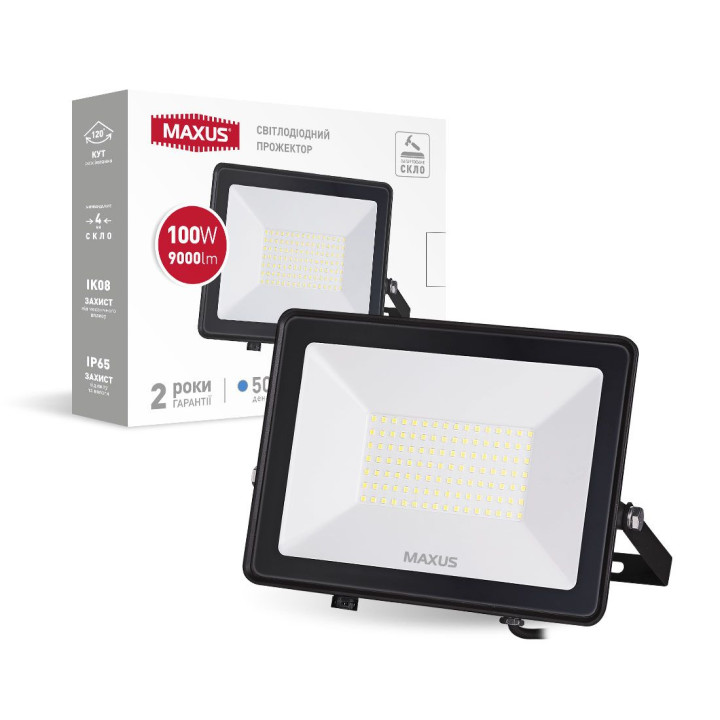 Прожектор MAXUS FL-04 100W 5000K · MAXUS · 1-MFL-04-10050