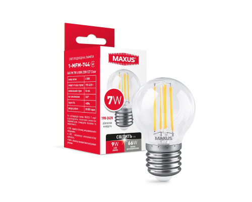 Лампа світлодіодна G45 FM 7W 4100K 220V E27 Clear