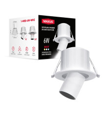 Світлодіодний світильник точковий врізний поворотний Maxus Recessed Track Downlight 6W 3CCT White
