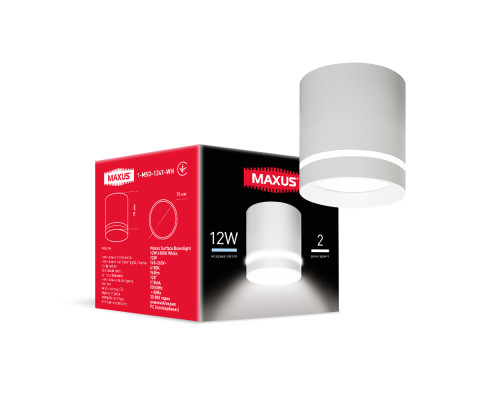 Світильник світлодіодний Maxus Surface Downlight 12W 4100K White