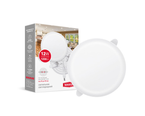Світильник світлодіодний MAXUS SP Adjustable 12W 4100K Circle