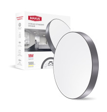 Накладний настінно-стельовий світлодіодний світильник 1-MSP-1841-SLG MAXUS SP Ceiling 18W 4100K Circle Slim Gray
