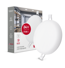 LED світильник точковий врізний MAXUS SP edge 24W, 4100К (коло)