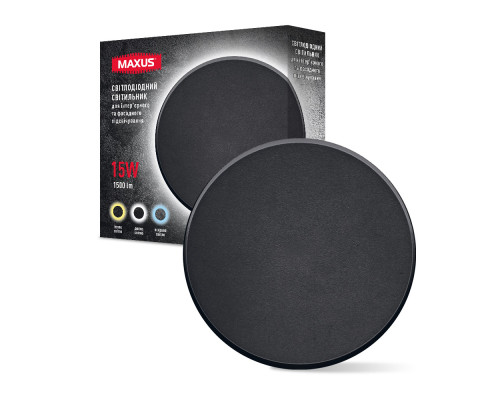 Фасадний світлодіодний світильник MAXUS MWL 15W 3CCT IP65 BL Circle