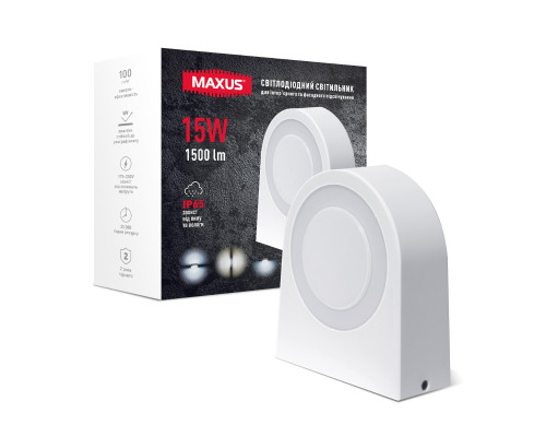 Фасадний світлодіодний світильник MAXUS MWL 15W 3CCT IP65 White General