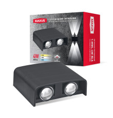 Фасадний світлодіодний світильник MAXUS MWL 4W 3CCT IP65 BL Square