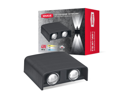 Фасадний світлодіодний світильник MAXUS MWL 4W 3CCT IP65 BL Square