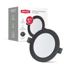 Врізний світлодіодний світильник 1-RDL-0641-IP-BL MAXUS RDL 6W 4100K IP44 Black