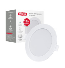 Врізний світлодіодний світильник 1-RDL-1241-IP MAXUS RDL 12W 4100K IP44