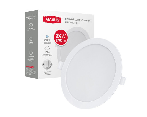 Врізний світлодіодний світильник 1-RDL-2441-IP MAXUS RDL 24W 4100K IP44