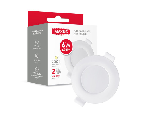 Точковий світильник Maxus 6W тепле світло (1-SDL-003-01)