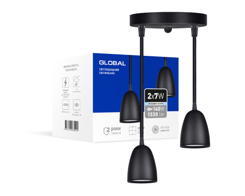 Світильник світлодіодний GPL-01C GLOBAL 14W 4100K чорний