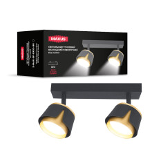 Світильник точковий накладний поворотний без лампи MAXUS Spot Flora Base GX53x2 Black Golden