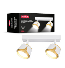 Світильник точковий накладний поворотний без лампи MAXUS Spot Flora Base GX53x2 White Golden