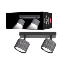 Світильник точковий накладний поворотний без лампи MAXUS Wave Spot Base GX53x2 Black