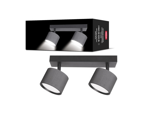 Світильник точковий накладний поворотний без лампи MAXUS Wave Spot Base GX53x2 Black