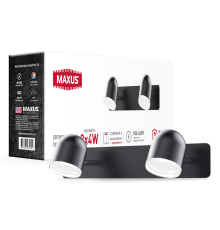 Спот світильник на 2 лампи MAXUS MSL-01W 2x4W 4100K чорний