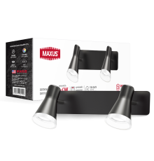 Спот світильник на 2 лампи MAXUS MSL-02W 2x4W 4100K чорний