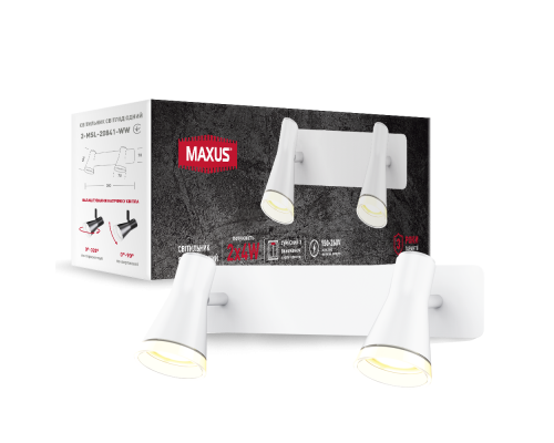 Спот світильник на 2 лампи MAXUS MSL-02W 2x4W 4100K білий