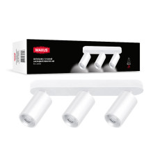 Світильник точковий накладний поворотний без лампи MAXUS Spot Light Base GU10x3 White