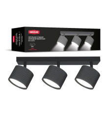 Світильник точковий накладний поворотний без лампи MAXUS Wave Spot Base GX53x3 Black