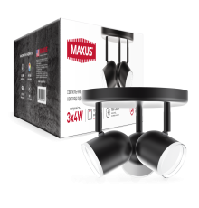 Спот світильник на 3 лампи MAXUS MSL-01R 3x4W 4100K чорний