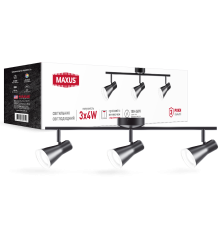Спот світильник на 3 лампи MAXUS MSL-02C 3x4W 4100K чорний