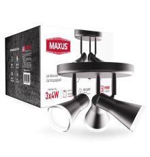 Спот світильник на 3 лампи MAXUS MSL-02R 3x4W 4100K чорний