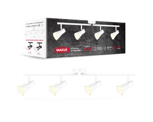 Спот світильник на 4 лампи MAXUS MSL-02C 4x4W 4100K білий