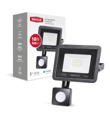 Світлодіодний прожектор з датчиком руху MAXUS FL-04 10W 5000K sensor