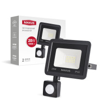 Світлодіодний прожектор з датчиком руху MAXUS FL-04 20W 5000K sensor
